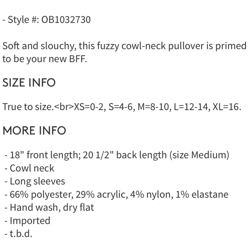 NWT! Free People BFF Cowl Neck Sweater. Various Sizes - Picture 10 of 10